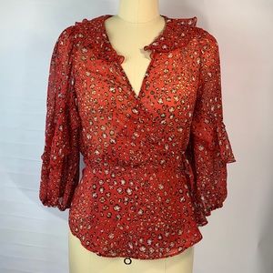 ZARA Wrap Blouse in Flirty Floral